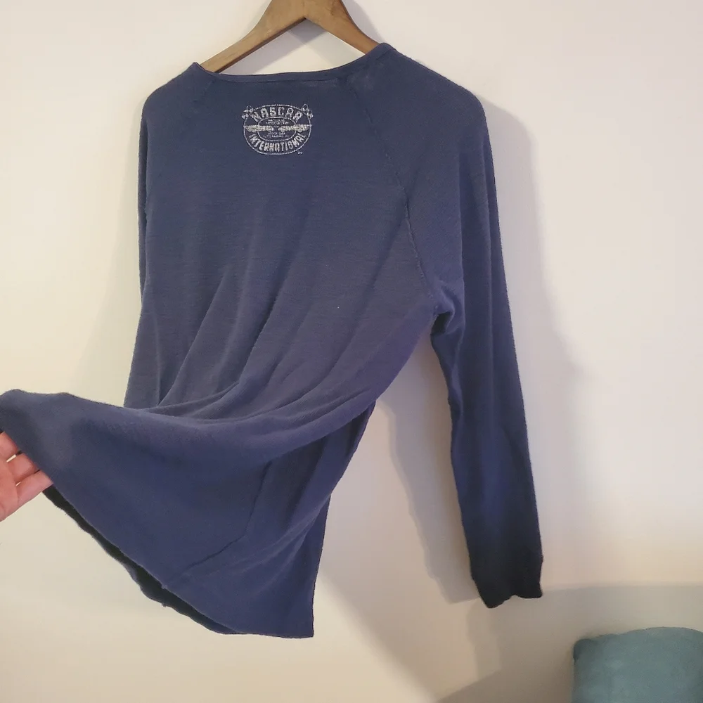 Lucky brand Nascar International long sleeve thermal tee size XL blue red - Picture 12 of 13